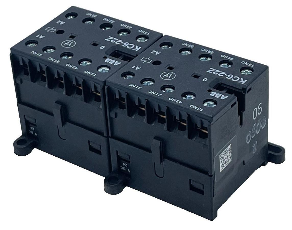 Used Lot of 2 ABB KC6-22Z Mini Contactor Relays | 24V DC | 2NO + 2NC | GJH1213001R022