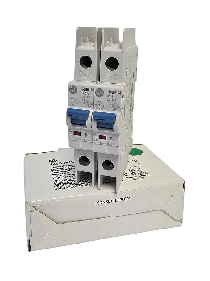 Used NIB ALLEN BRADLEY 1489-M1D020 CIRCUIT BREAKER SER. D (BOX OF 2)