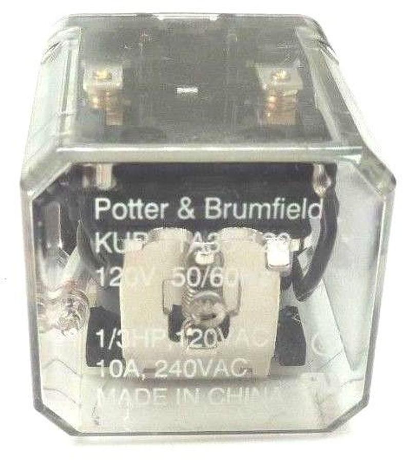 Used LOT OF 7 POTTER & BRUMFIELD KUP-11A35-120 RELAYS 1/3HP, 120VAC, 10A, 240VAC