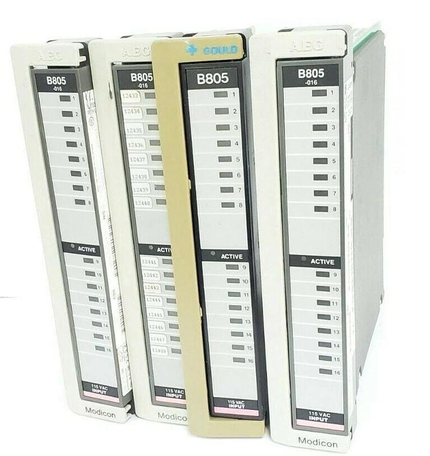 Used LOT OF 4 GOULD / MODICON AS-B805-016 INPUT MODULES 800 I/O 115VAC 16PT