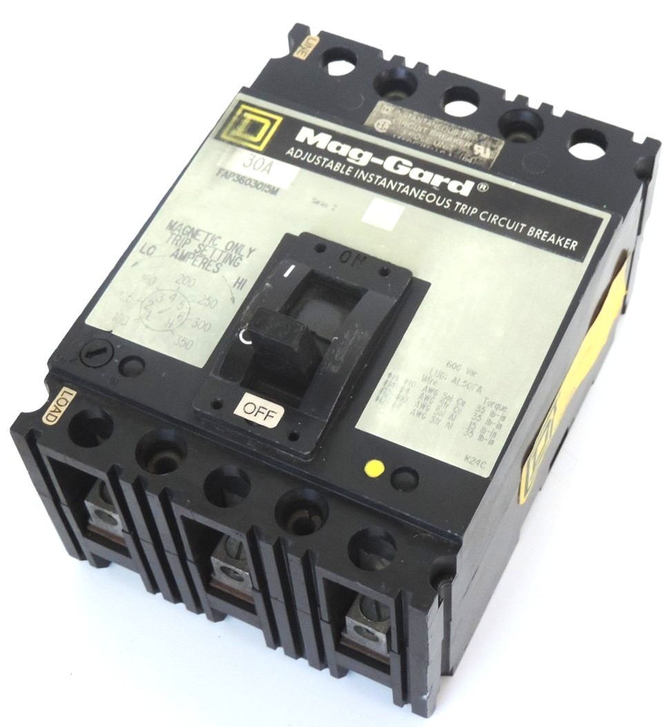 Used SQUARE D FAP3603015M MAG-GARD CIRCUIT BREAKER SERIES 2 600V, 3 POLE
