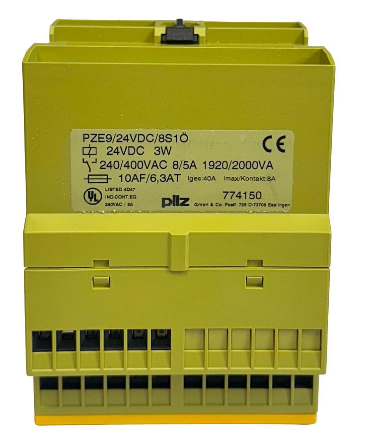 Used PILZ PZE9/24VDC/8S10 / 774150 SAFETY RELAY 2-CHANNEL 24VDC 8/5A 3W NSMP
