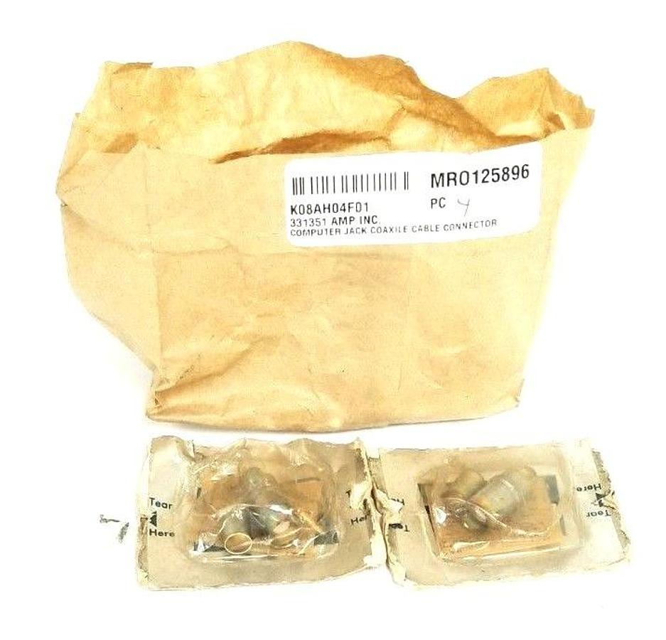 Used LOT OF 2 NEW AMP INC. 331351 COMPUTER JACK COAXIAL CABLE CONNECTORS