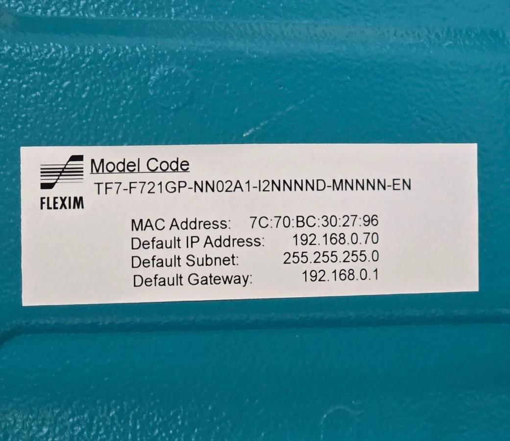 FLEXIM FLUXUS F721 ULTRASONIC FLOWMETER 2-CH TF7-F721GP-NN02A1-I2NNNND-MNNNN-EN