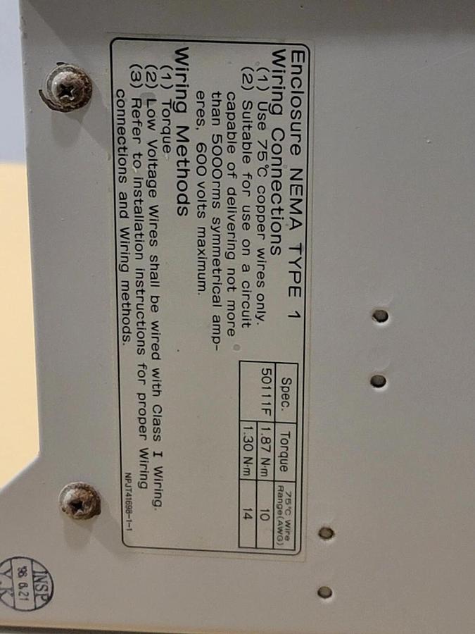 Used OMRON CIMR-G3U5011 SYSDRIVE 3G3IV INVERTER 3-PHASE AMPS: 21 W/ JVOP-100