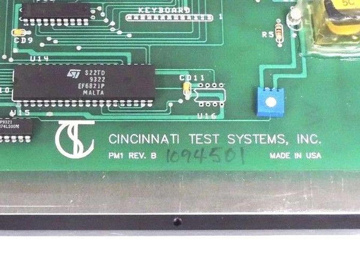 Used CINCINNATI TEST SYSTEMS INC. PM1 REV. B DISPLAY PANEL 1094501