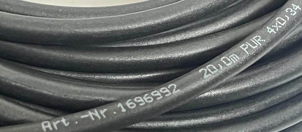 Used Phoenix Contact 1696992 M12 Female Right Angle Sensor Cable 20m 4-Pin 3-LED NEW