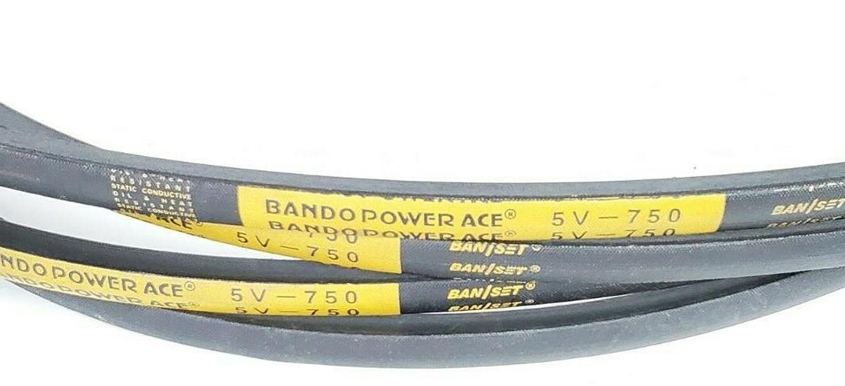 Used LOT OF 4 NEW BANDO 5V-750 V-BELTS COGGED 75INCH OD 5/8IN WIDTH