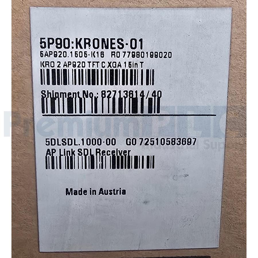 KRONES iPanel B&R 5AP920.1505-K16 5P90:KRONES-01 15" TFT DISPLAY 0900899484 NSFS