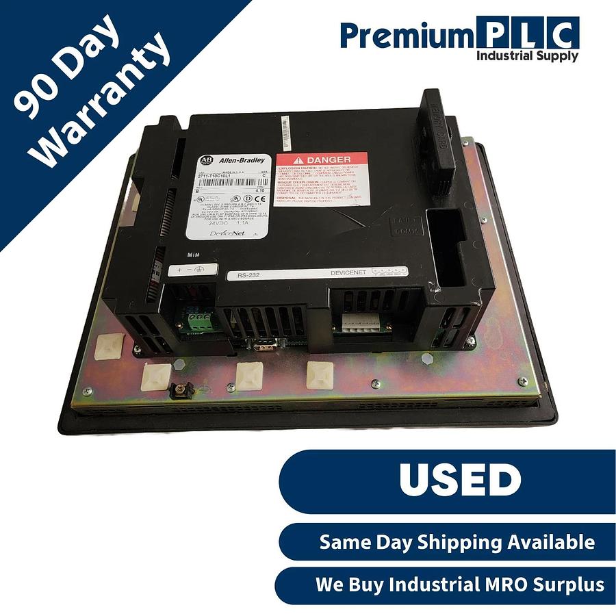 Used ALLEN BRADLEY 2711-T10C10L1 /C PanelView 1000 HMI COLOR TOUCH DNET/RS-232 24VDC