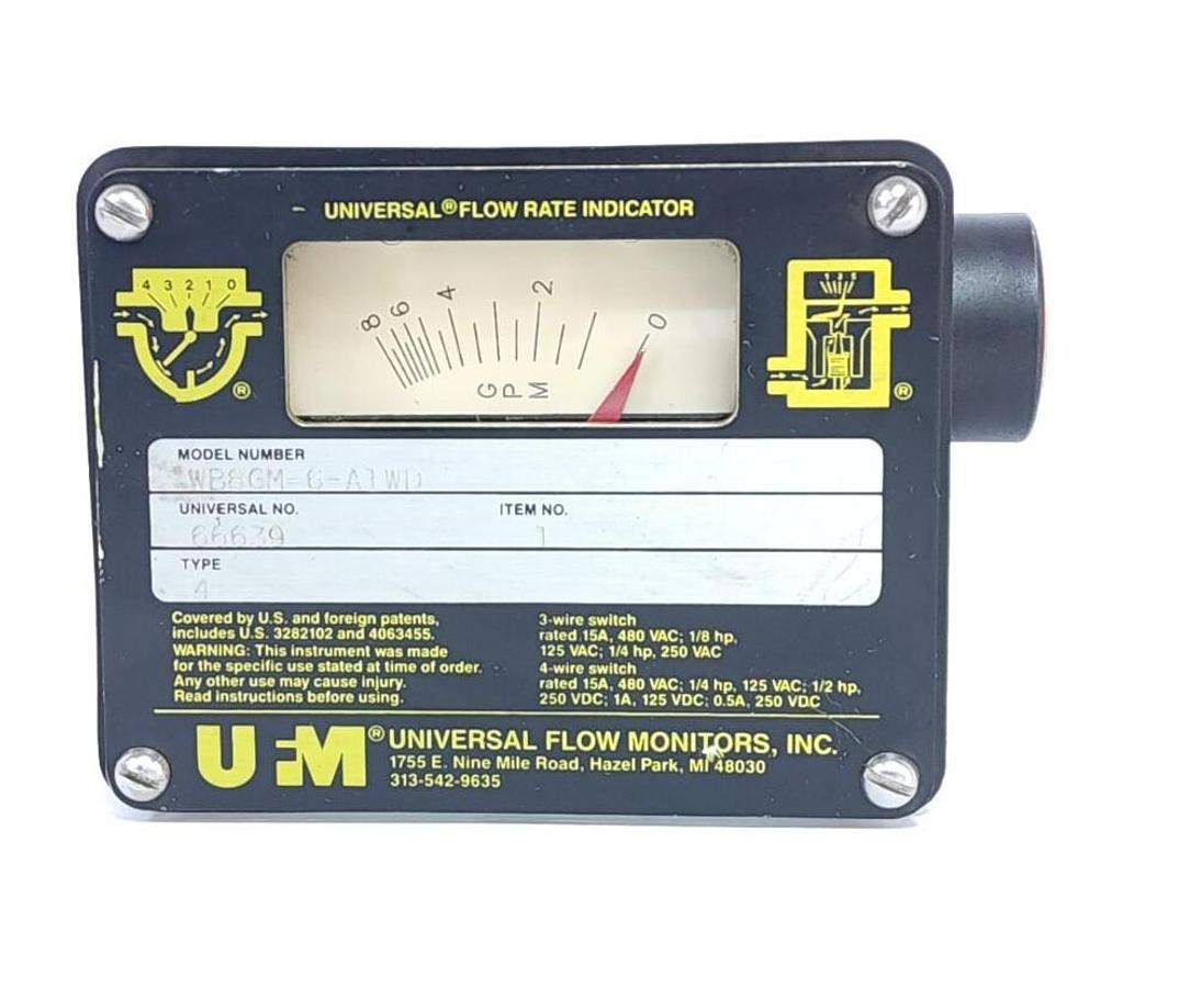 Used NEW UFM WB8GM-6-A1WD / WB8GM6A1WD UNIVERSAL FLOW RATE INDICATOR 66639 TYPE 4