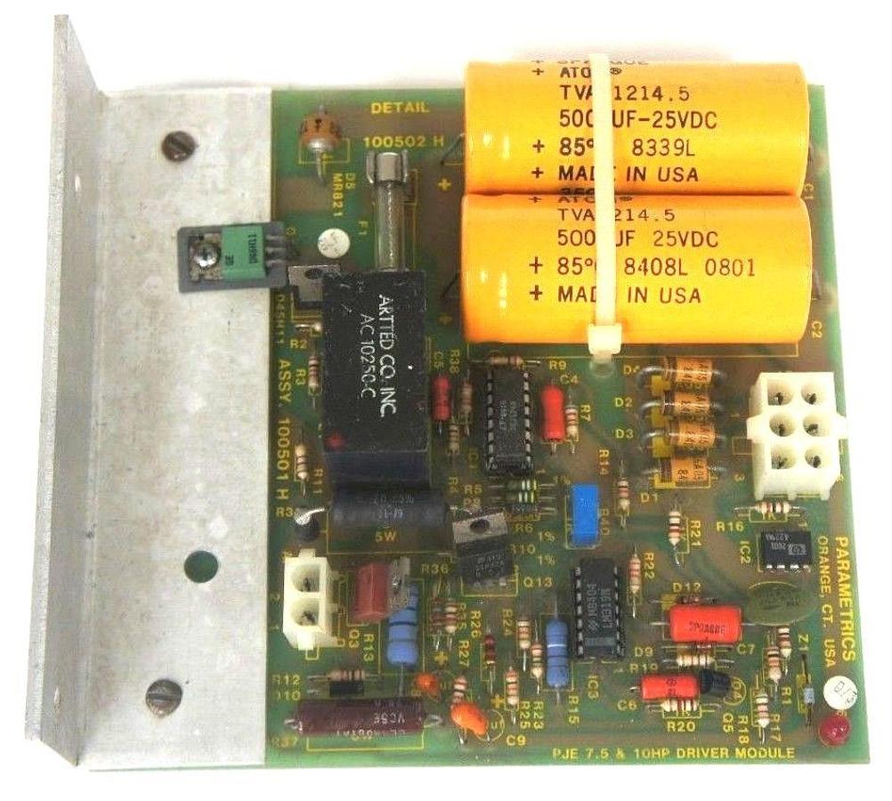 Used PARAMETRICS 100502H PJE 7.5 & 10HP DRIVER MODULE 100502, 100503 D