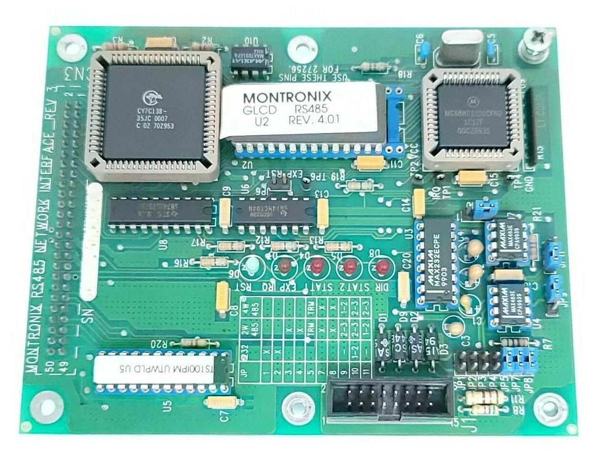 Used MONTRONIX RS485 NETWORK INTERFACE REV. 3 BOARD GLCD RS485 U2 REV. 4.01