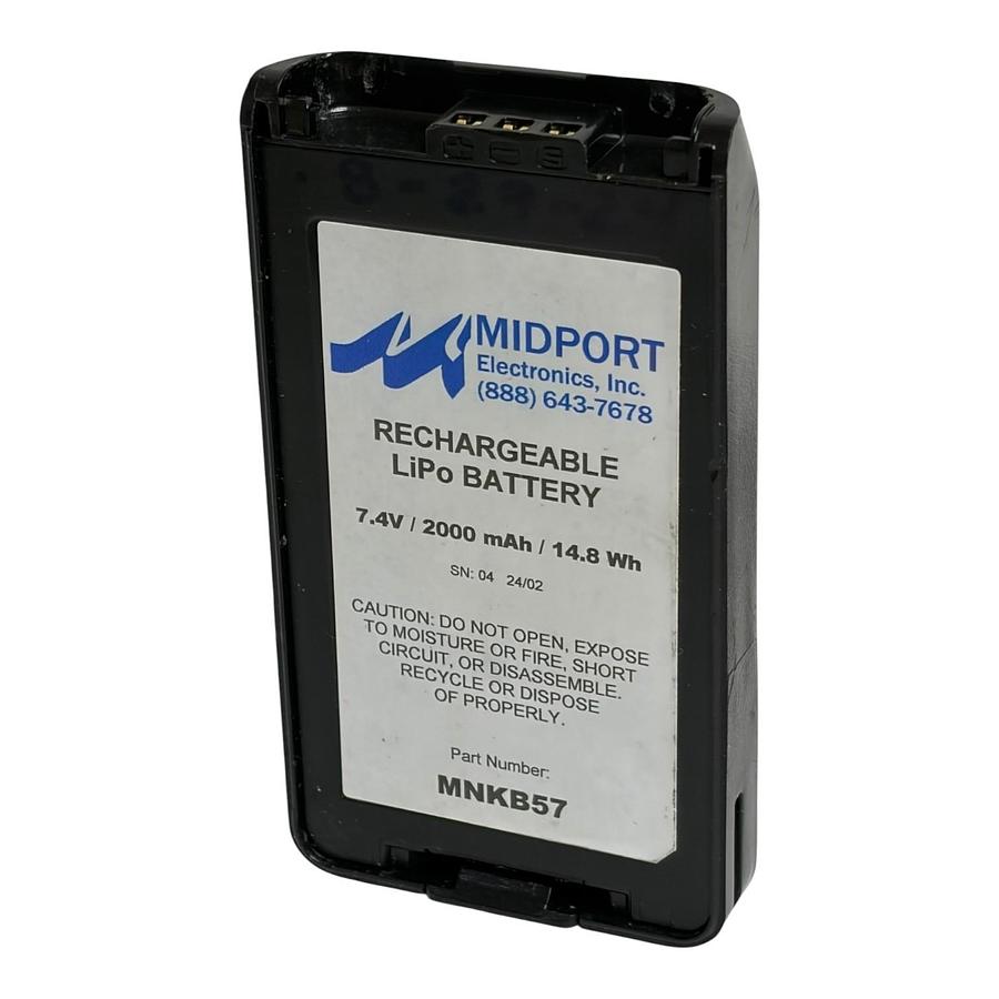 Used Lot of 4 Midport MNKB57 7.4V 2000mAh LiPo Batteries for Kenwood KNB-57L KNB-35L