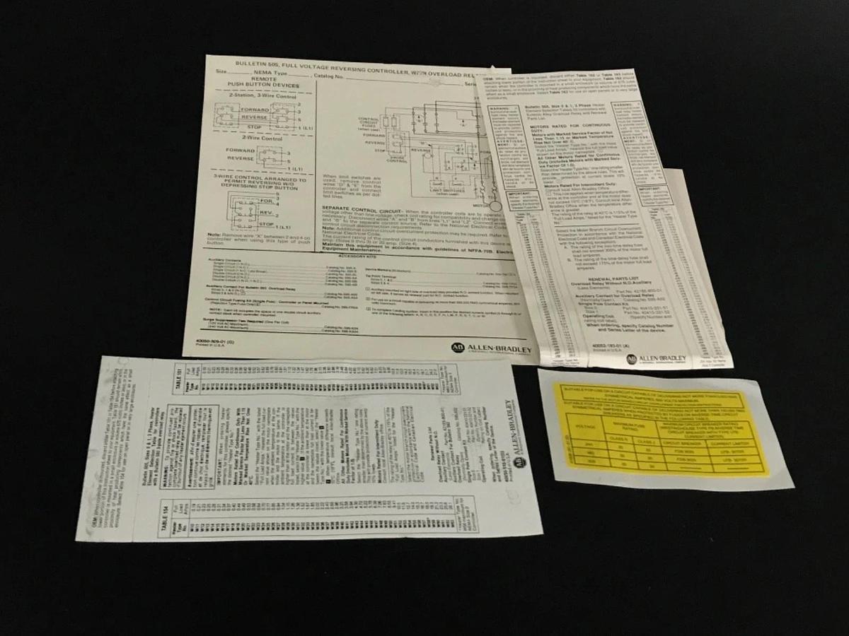 NIB ALLEN BRADLEY 505-AOD SERIES C SIZE 0 PHASE 3 REVERSING STARTER 505AOD