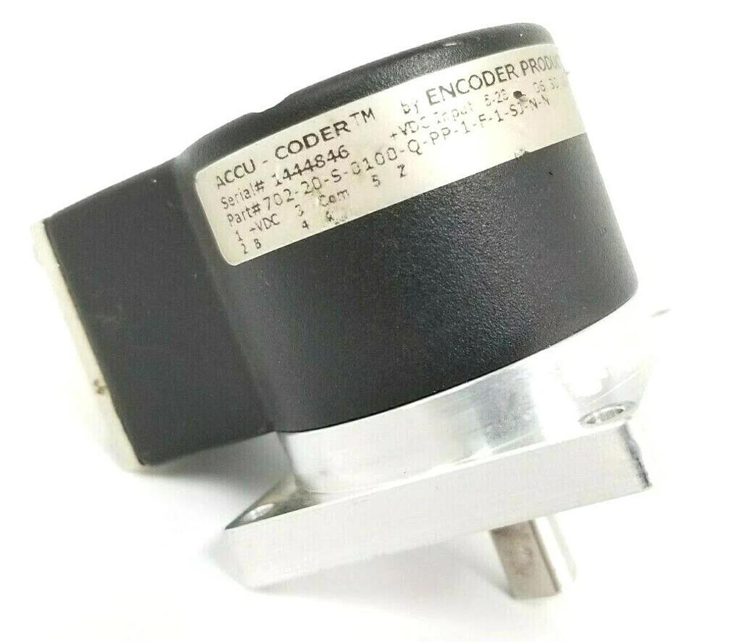 Used ENCODER PRODUCTS CO. 702-20-S-0100-Q-PP-1-F-1-SJ-N-N ACCU-CODER ENCODER 5-28VDC