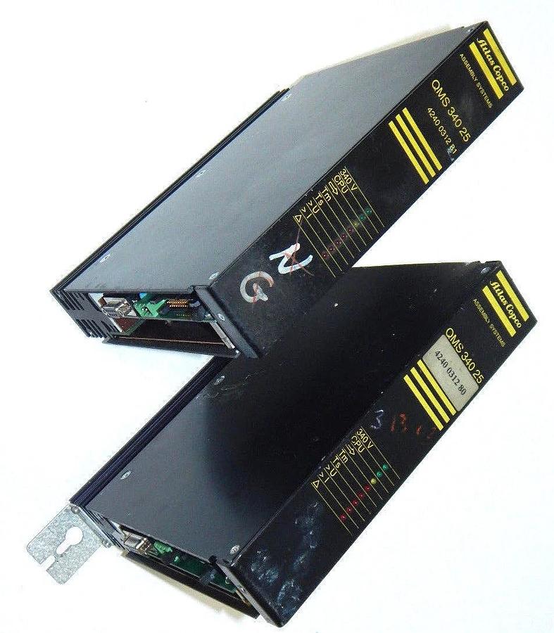 Used LOT OF 2, ATLAS COPCO QMS-340-25 SERVO CONTROLLER 4240 0312 80, 4240 0312 81