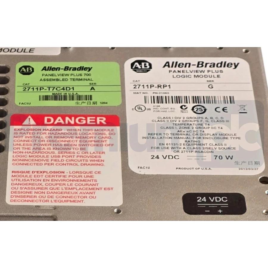 Allen Bradley 2711P-T7C4D1 /A PanelView Plus 700 Touch Screen 6.5" ENet/RS232
