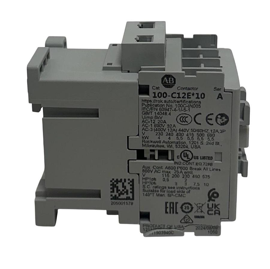 ALLEN BRADLEY 100-C12EJ10 /A BULLETIN 100 CONTACTOR 24VDC 3-POLE OEM *CHIP NSMP