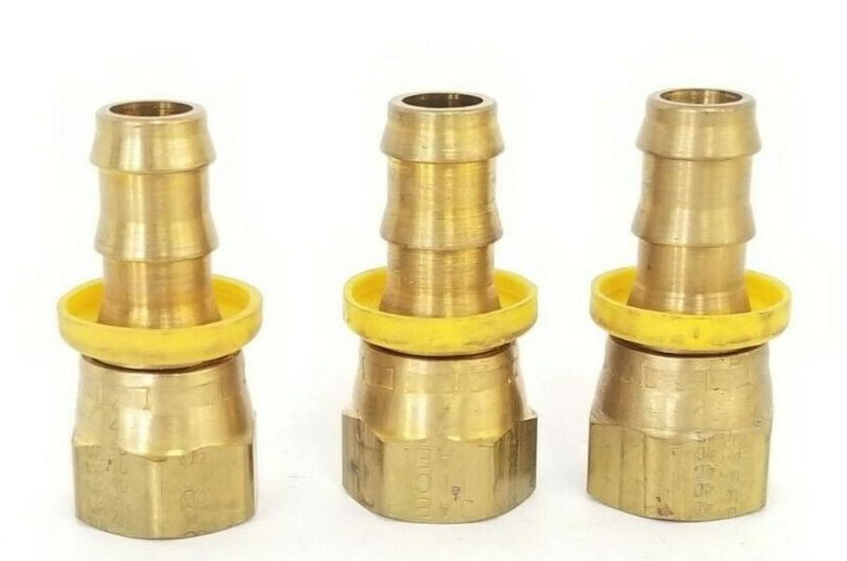 Used LOT OF 3 NEW PARKER UA-4D 8-8-8 NIPPLE FITTINGS SAE JIC 3/4'' IN. THREAD 3/8''