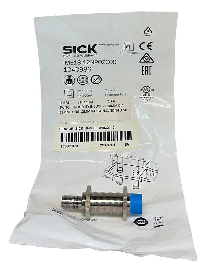 Used NEW SICK IME18-12NPOZCOS / 1040986 INDUCTIVE PROXIMITY SENSOR 10-30VDC NSMP