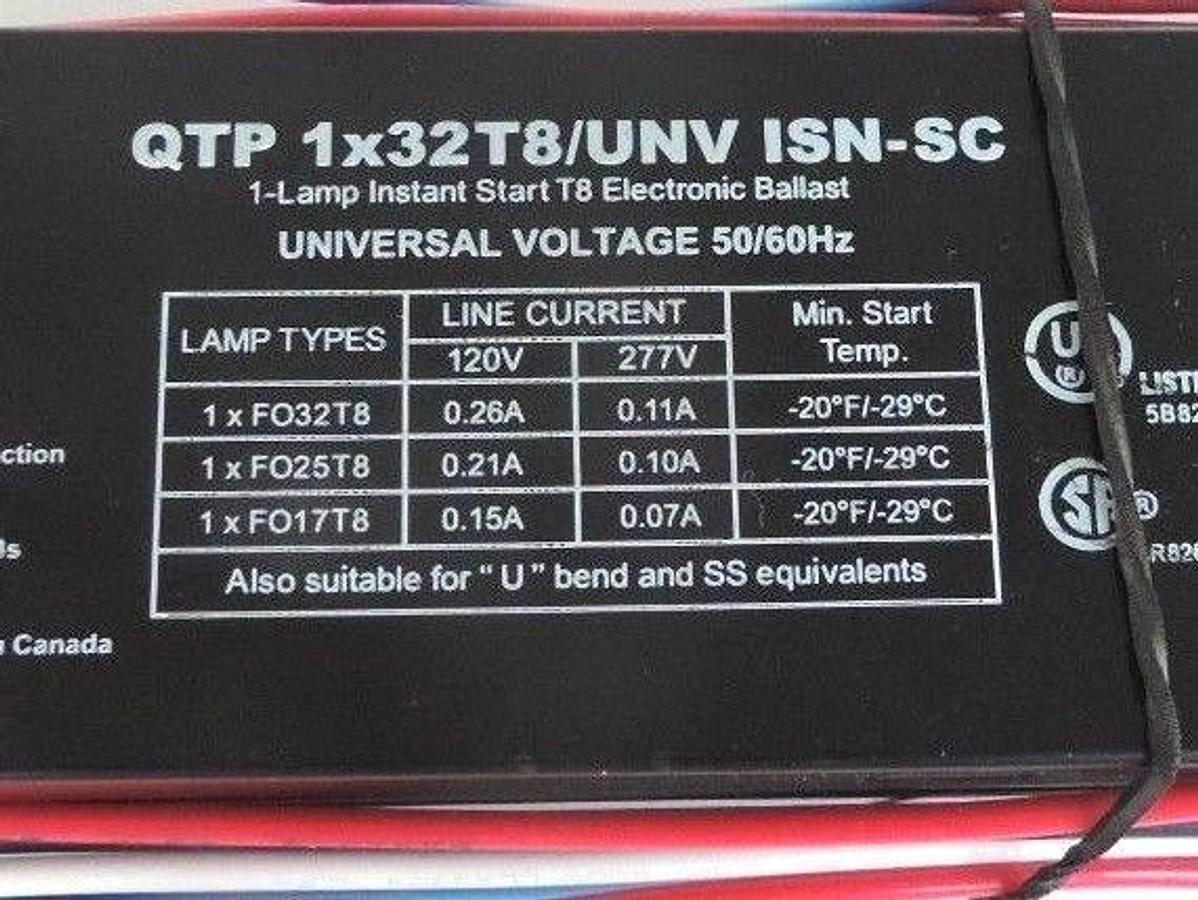 Used NEW SYLVANIA QTP 1x32T8/UNIV ISN-SC, 1-LAMP INSTANT START ELECTRONIC BALLAST