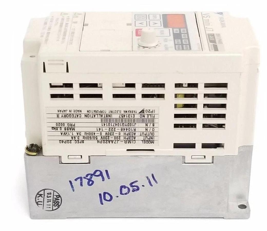 Used YASKAWA CIMR-J7AA20P4 VS MINI J7, 200V, 3-PHASE, 0.4KW, CIMRJ7AA20P4