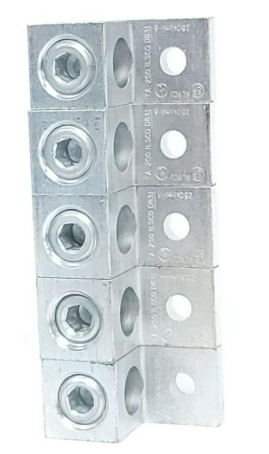 Used LOT OF 5 NEW ILSCO D831 LUGS TA-250