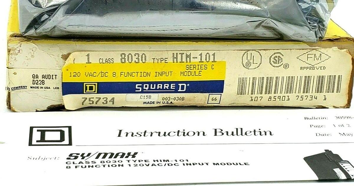 Used NIB SQUARE D 8030 HIM-101 SER. C 120V AC/DC INPUT MODULE 63004-001-54 8030HIM101
