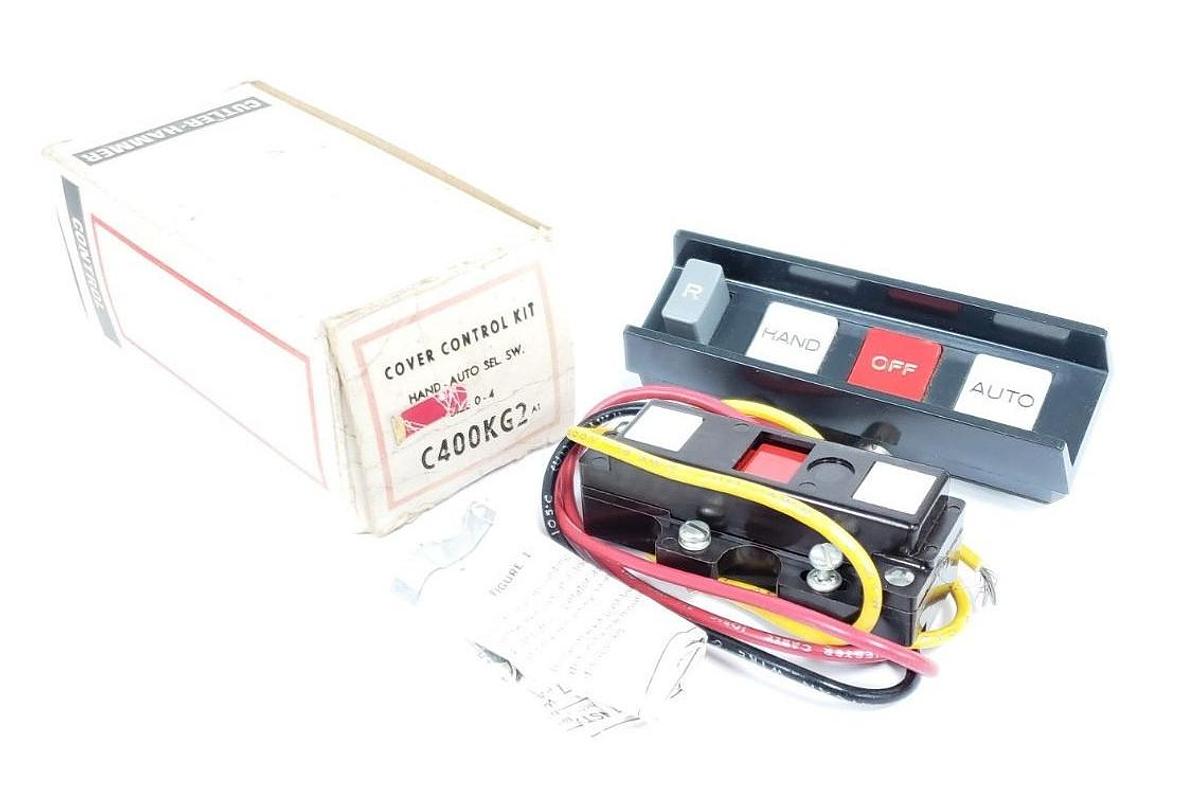 Used NIB CUTLER-HAMMER C400KG2 HAND-AUTO SELECTOR SWITCH COVER CONTROL KIT