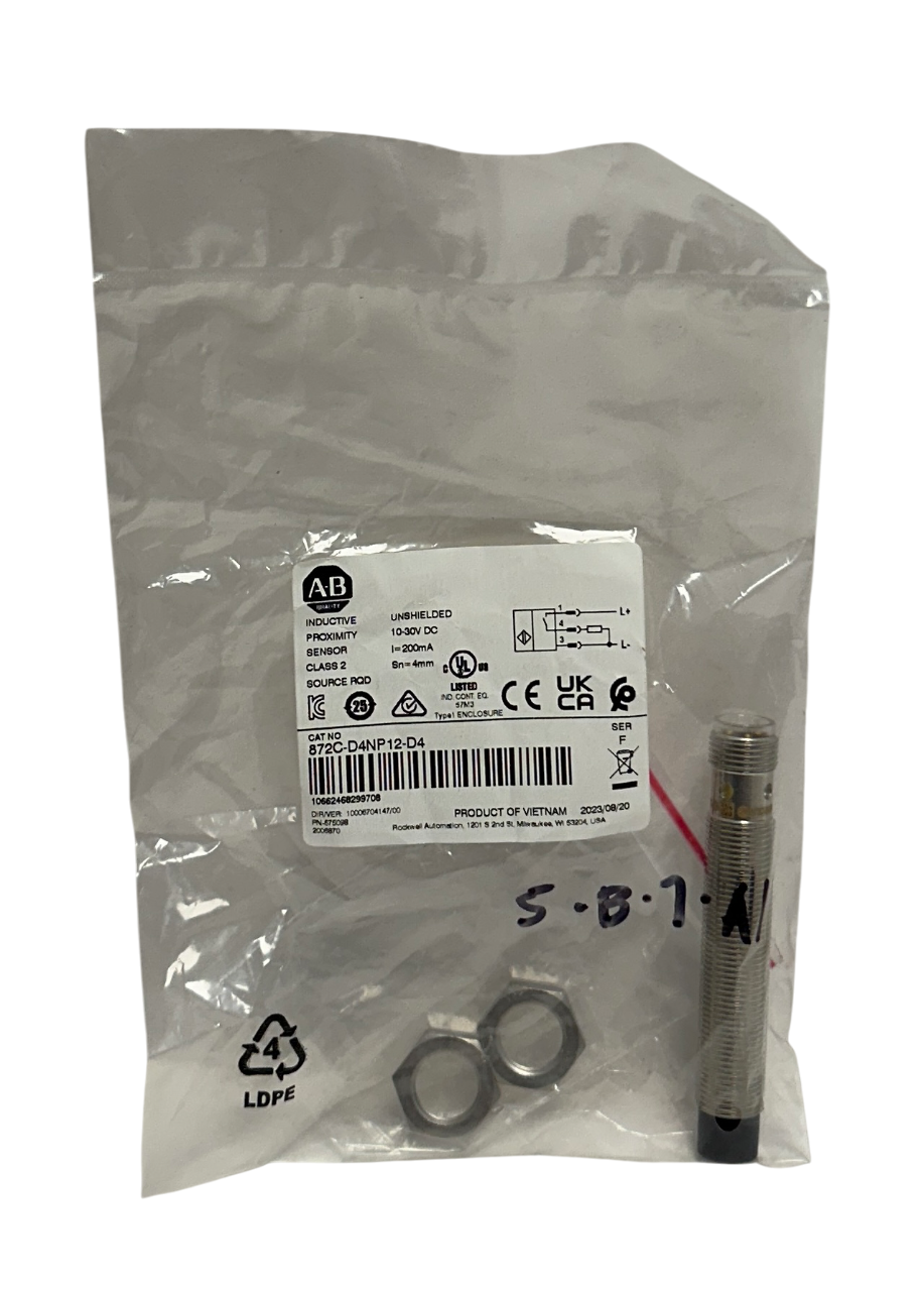 ALLEN BRADLEY 872C-D4NP12-D4 /F INDUCTIVE PROXIMITY SENSOR 10-30VDC 200mA NSFS