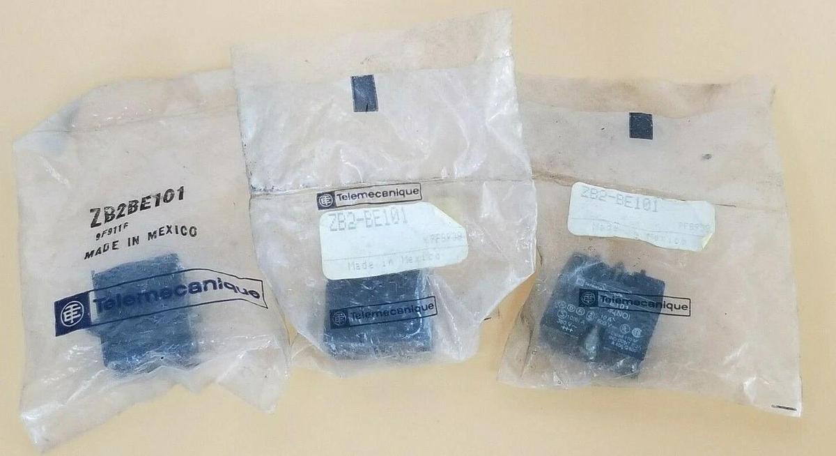 Used LOT OF 3 NEW TELEMECANIQUE ZB2-BE101 CONTACT BLOCKS, ZB2BE101