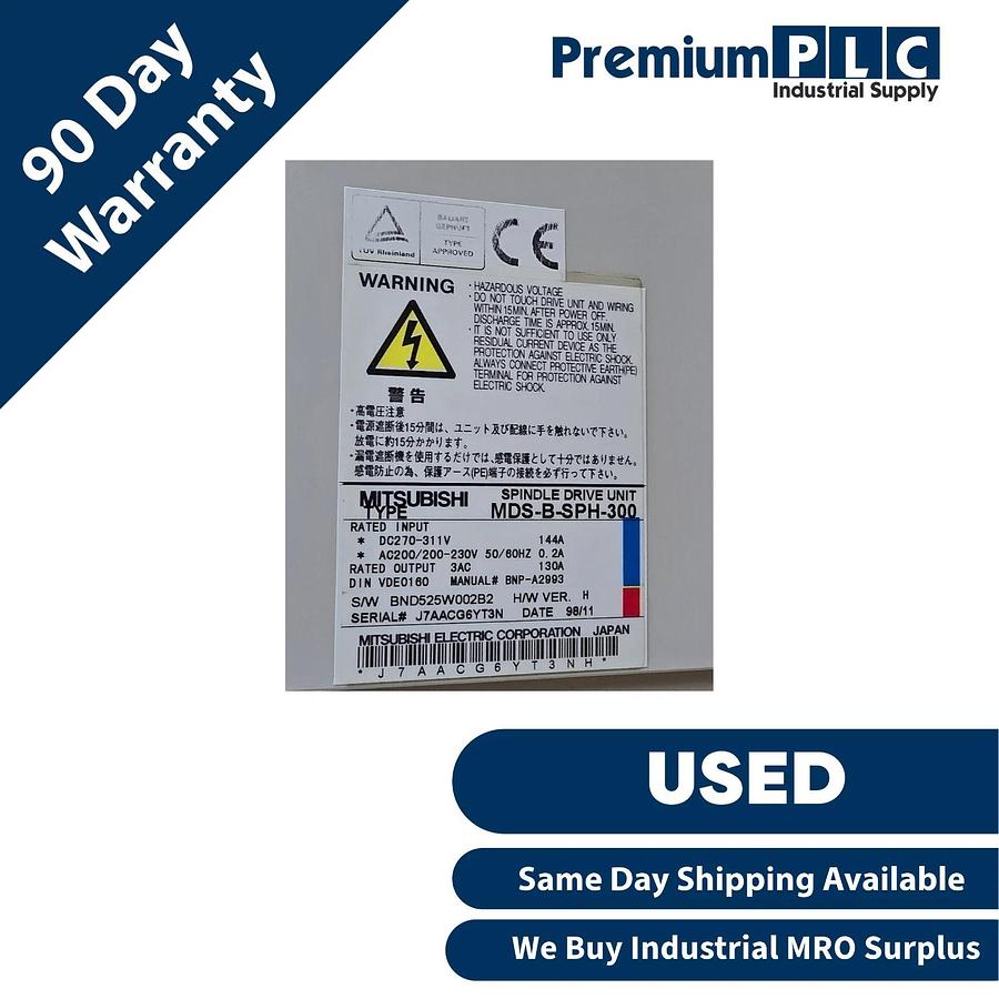 Used USED MITSUBISHI ELECTRIC MDS-B-SPH-300 MELDAS MDS-B AC SPINDLE SERVO DRIVE