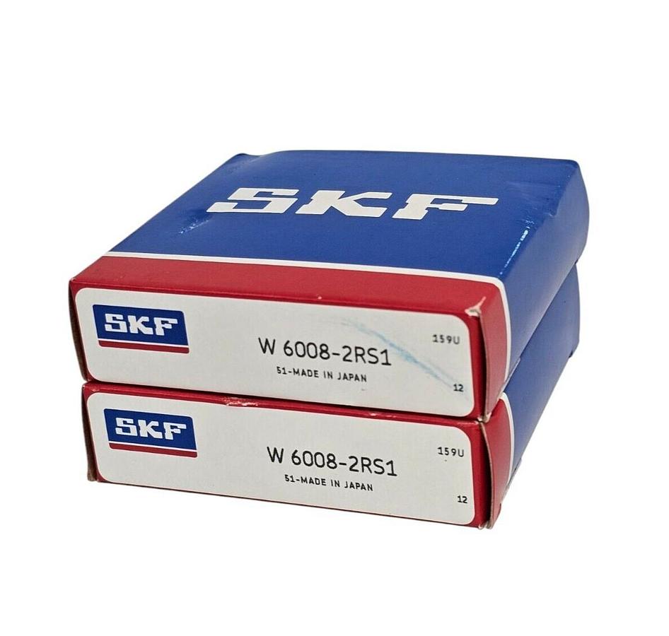 Used LOT OF 2 NEW SKF 6008-2RS1 DEEP GROVE BALL BEARINGS 60082RS1