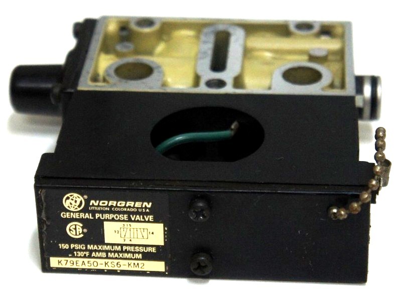 Used NORGREN K79EA50-KS6-KM2 GENERAL PURPOSE VALVE 150PSIG MAX K79EA50KS6KM2