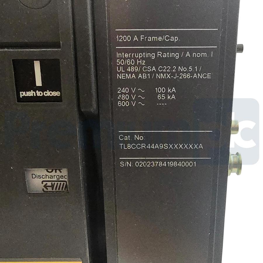 Square D TL8CCR44A9SXXXXXA Masterpact NT Circuit Breaker NT12L1 1200A 3P 480V