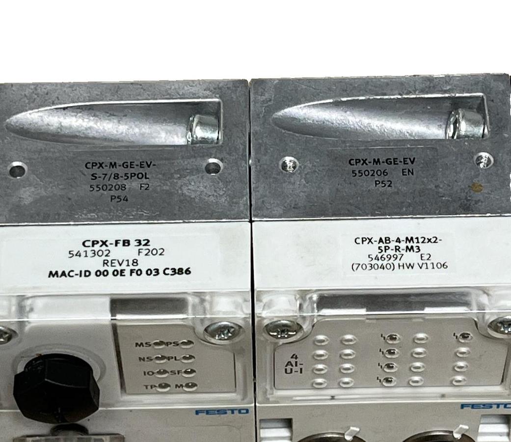 Used Festo CPX/MPA-S Terminal | EtherNet/IP CPX-FB32 | (9) VPPM Proportional (6) MPA2