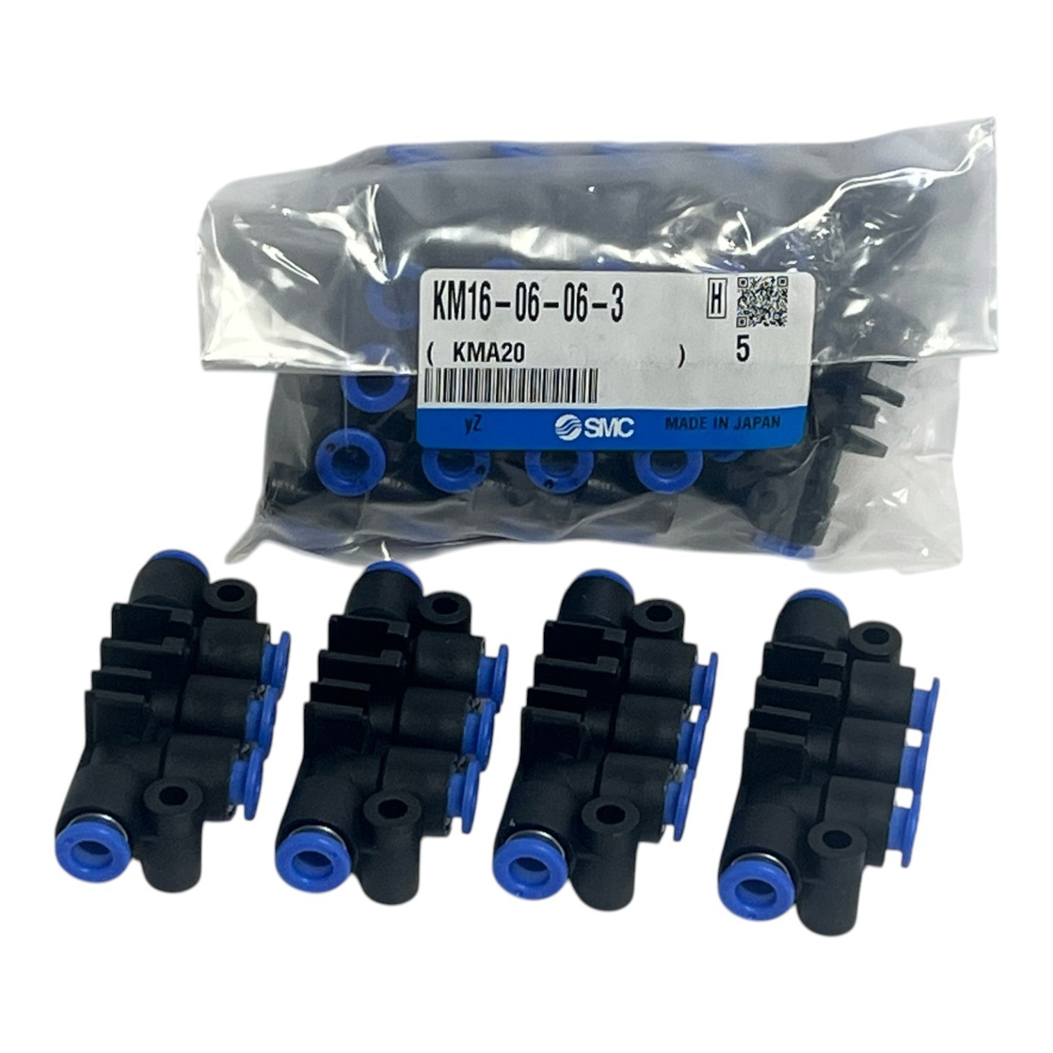 Used LOT OF 9 SMC KM16-06-06-3 Pneumatic Manifold 6mm One-Touch Fittings NEW