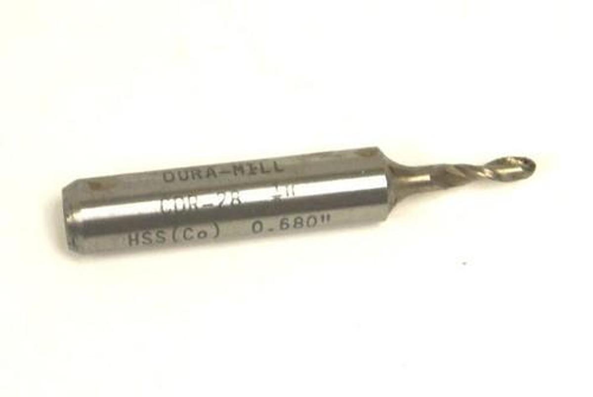 LOT OF 9 NEW DURAMILL CDR-28 1/8" END MILLS HSS (CO) 0.682"