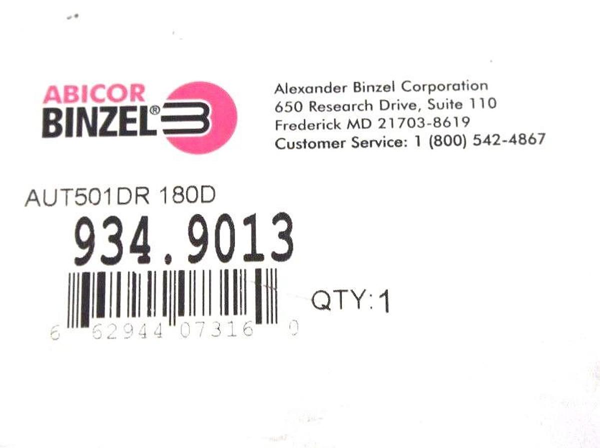 Used NIB ABICOR BINZEL AUT501DR 180D MIG WELDING GUN 934.9013 W/ LINER 035-045