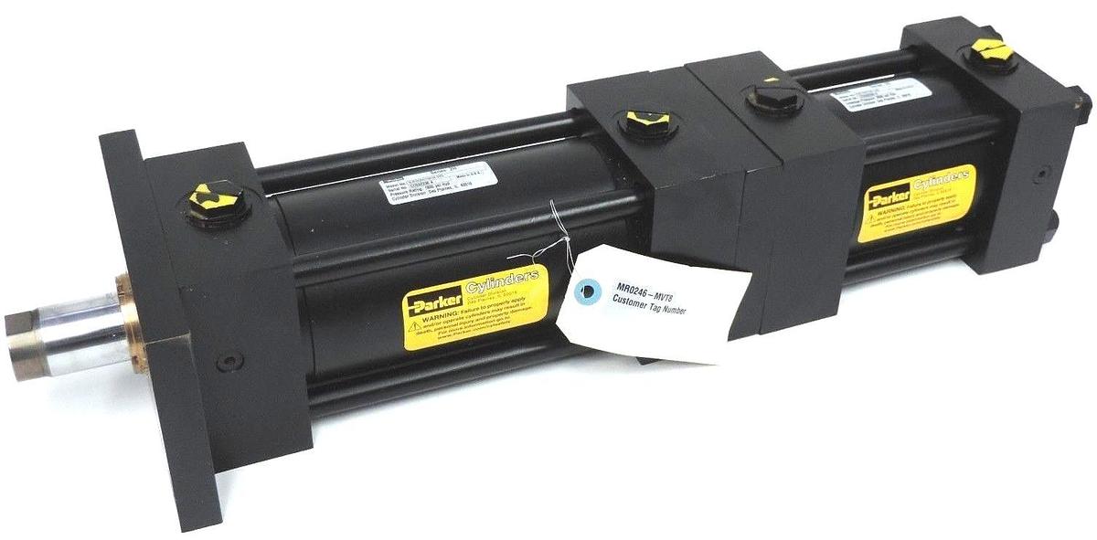 Used NEW PARKER 2 STAGE HYDRAULIC CYLINDER SER. 2H, BORE: 03.25 STROKE: 5.375, 2.250