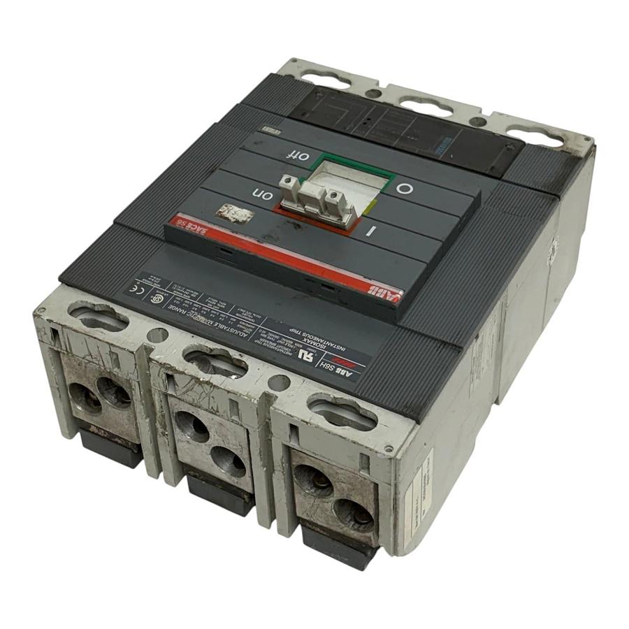 Used ABB SACE S6H Isomax 600A Circuit Breaker 3 Pole 3P 600V Type S6 Used