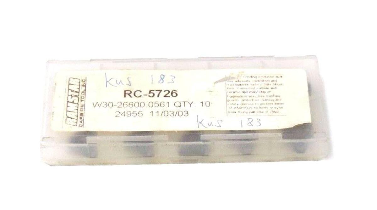 10 NEW RAMSTAR RC-5726 CARBIDE INSERTS W30-26600.0561, RC5726