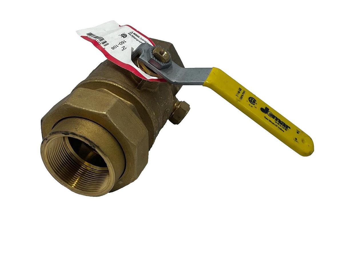 Jomar Valve 160-108 2" Brass Ball Valve Full Port Single Union End Side Tap NSNP