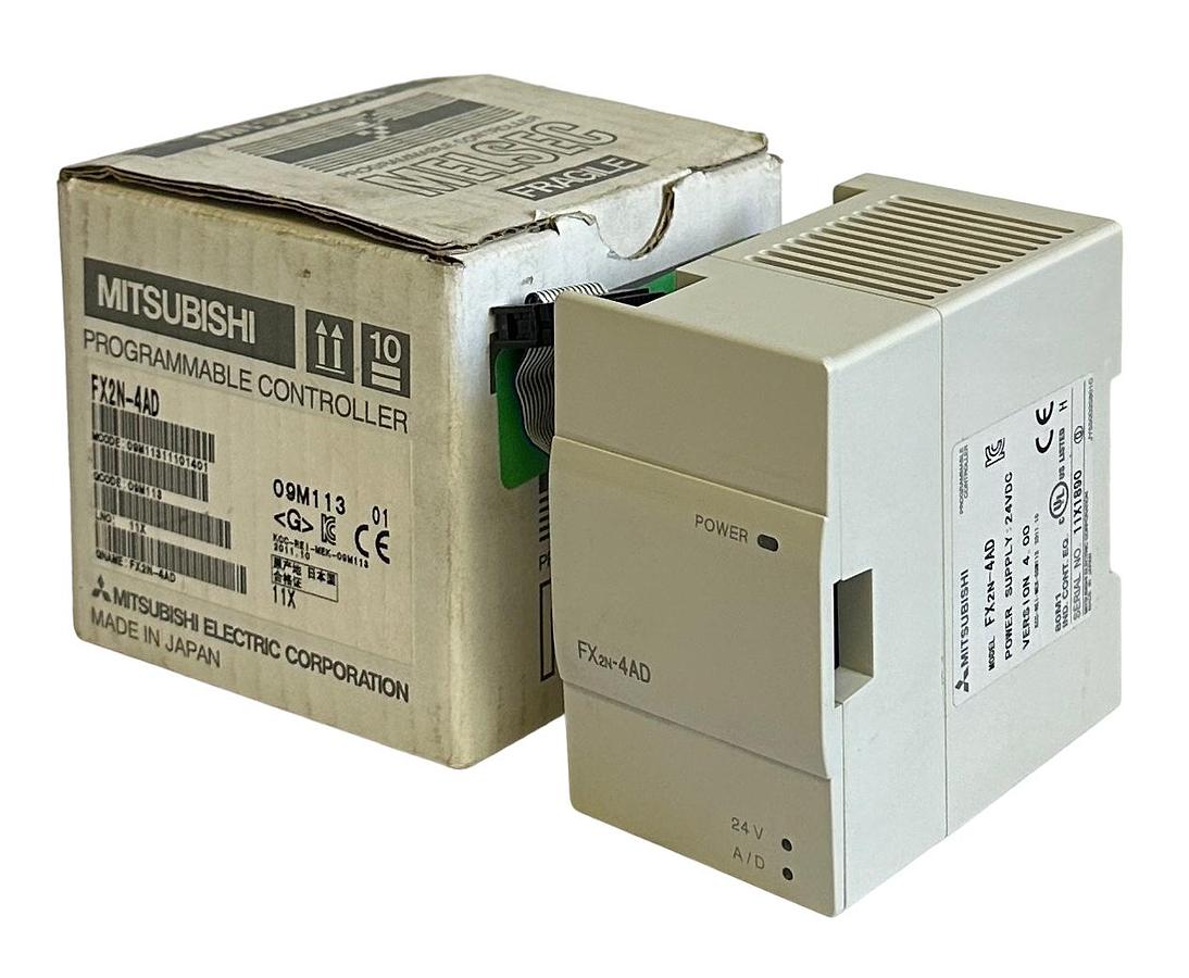 Used NEW MITSUBISHI FX2N-4AD / FX2N4AD MELSEC SPECIAL FUNCTION ANALOG BLOCK 24VDC