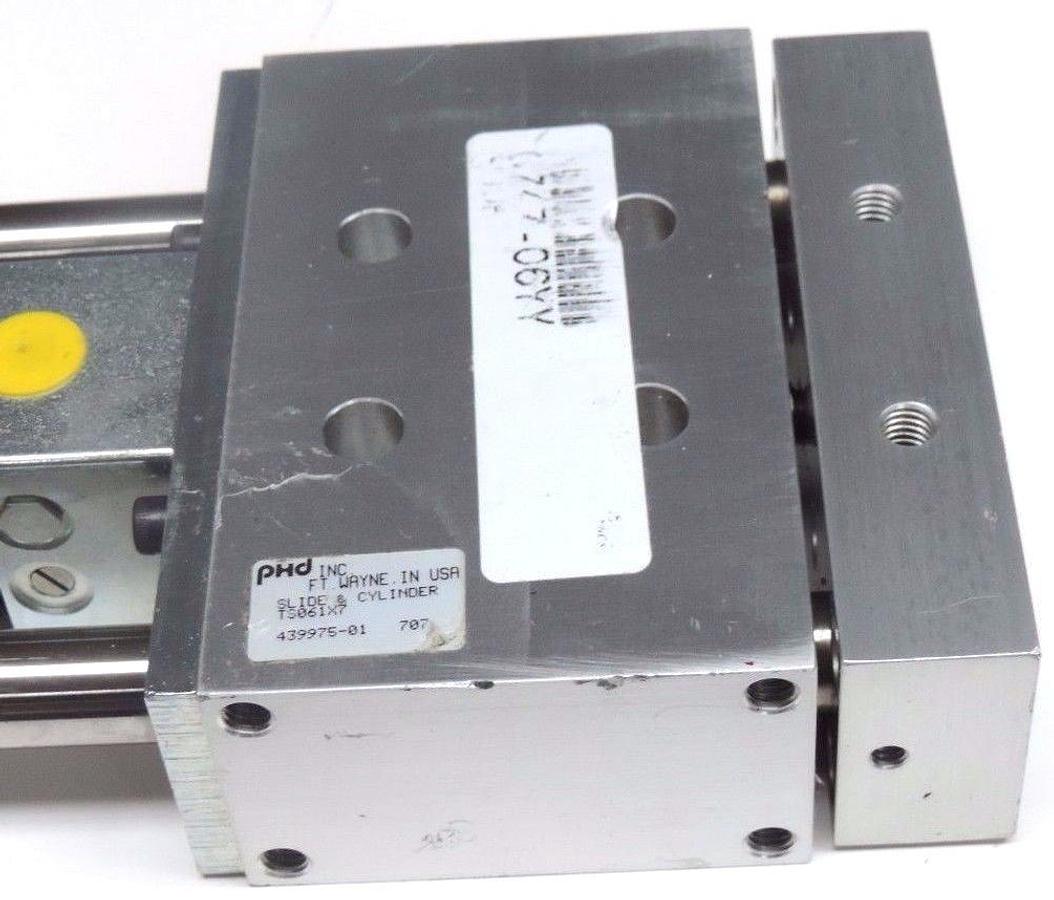 Used NEW PHD INC. TS061X7 PNEUMATIC SLIDE W/ PHD TS061X7-H4 CYLINDER, TS061X7H4