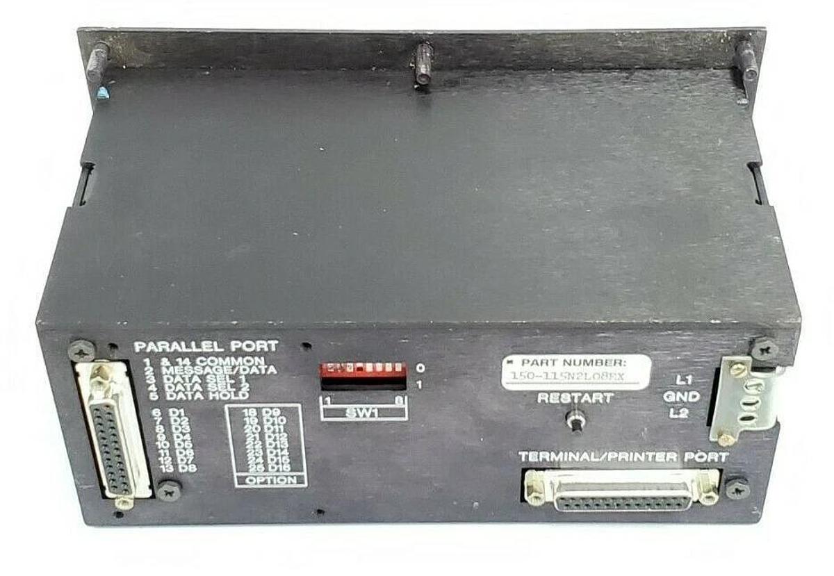 Used UTICOR 150-115N2L08EX PROGRAMMABLE MESSAGE DISPLAY REV. B, 115VAC, .10AMPS