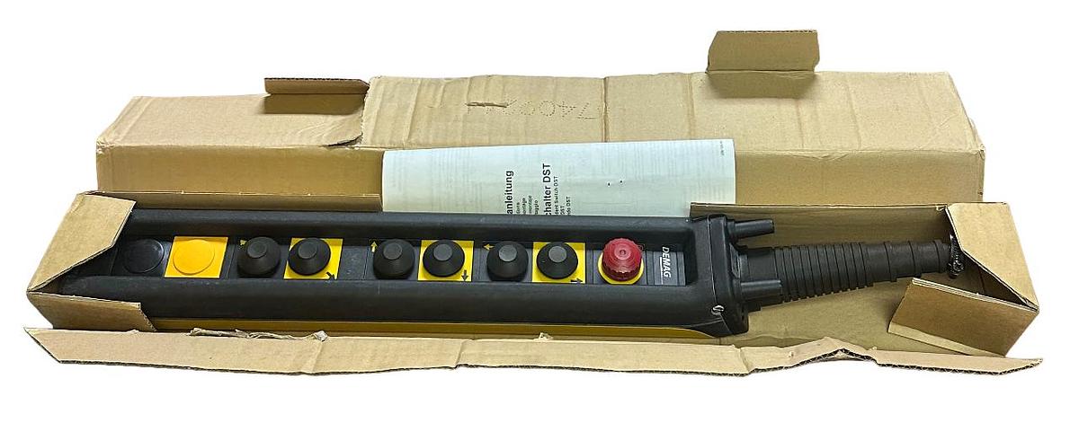 Used NEW DEMAG DST9SP111 / 87428544 PUSHBUTTON CRANE PENDANT W/ EMERGENCY-STOP
