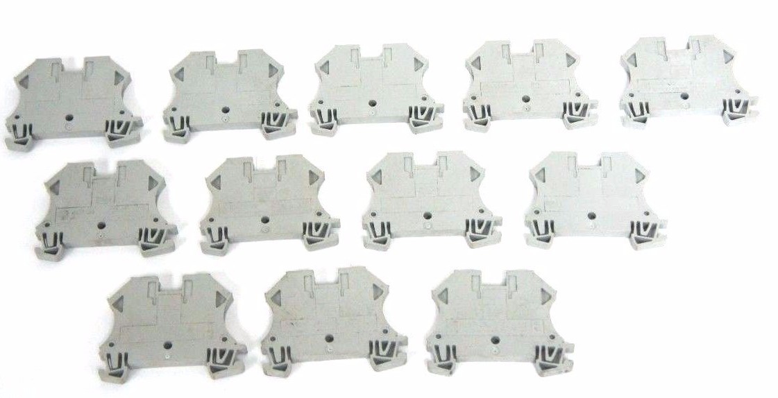 Used LOT OF 12 ALLEN BRADLEY 1492-J4 GRAY TERMINAL BLOCKS 4MM, 22-10AWG, 800V, 1492J4