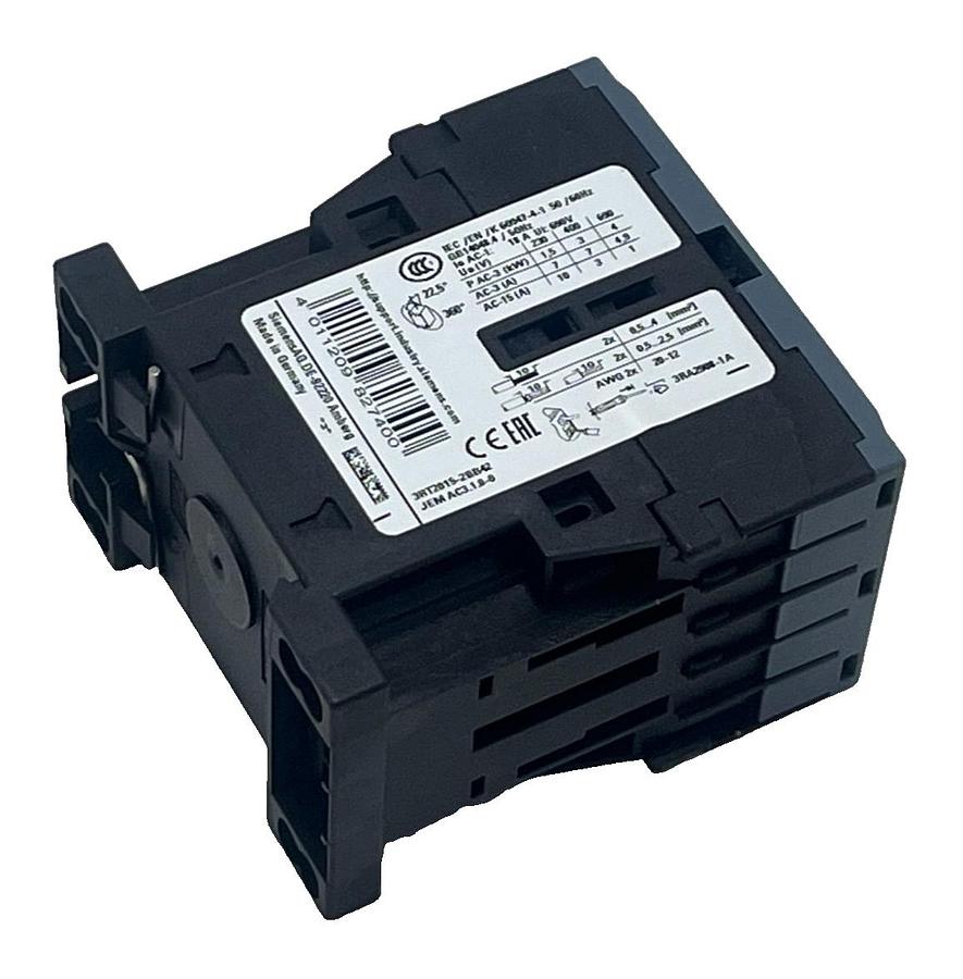 Used SIEMENS Sirius 3RT2015-2BB42 Contactor 7A 24VDC 3-Pole Size S00 DIN Rail Mount